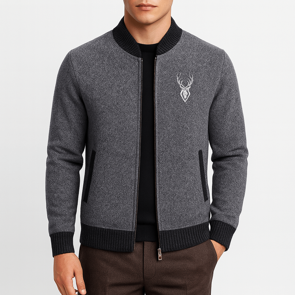 Tobias | Strikket cardigan med lynlås til mænd