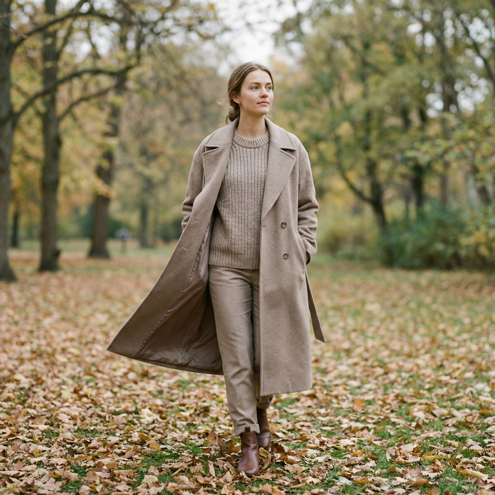Woman in a yellow dress with floral details, leaning against a wall.