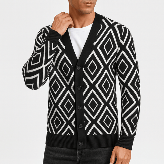 Victor | Jacquard strikket cardigan til mænd