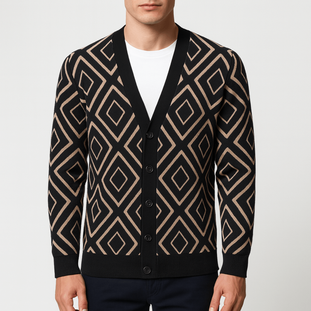 Victor | Jacquard strikket cardigan til mænd