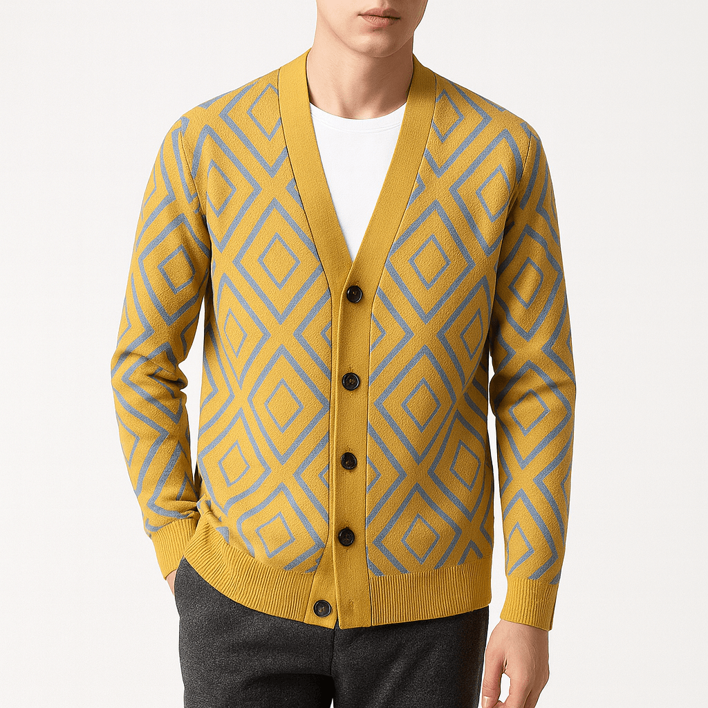 Victor | Jacquard strikket cardigan til mænd