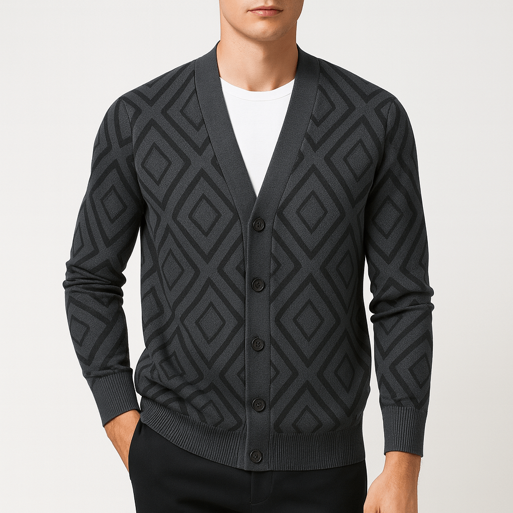 Victor | Jacquard strikket cardigan til mænd