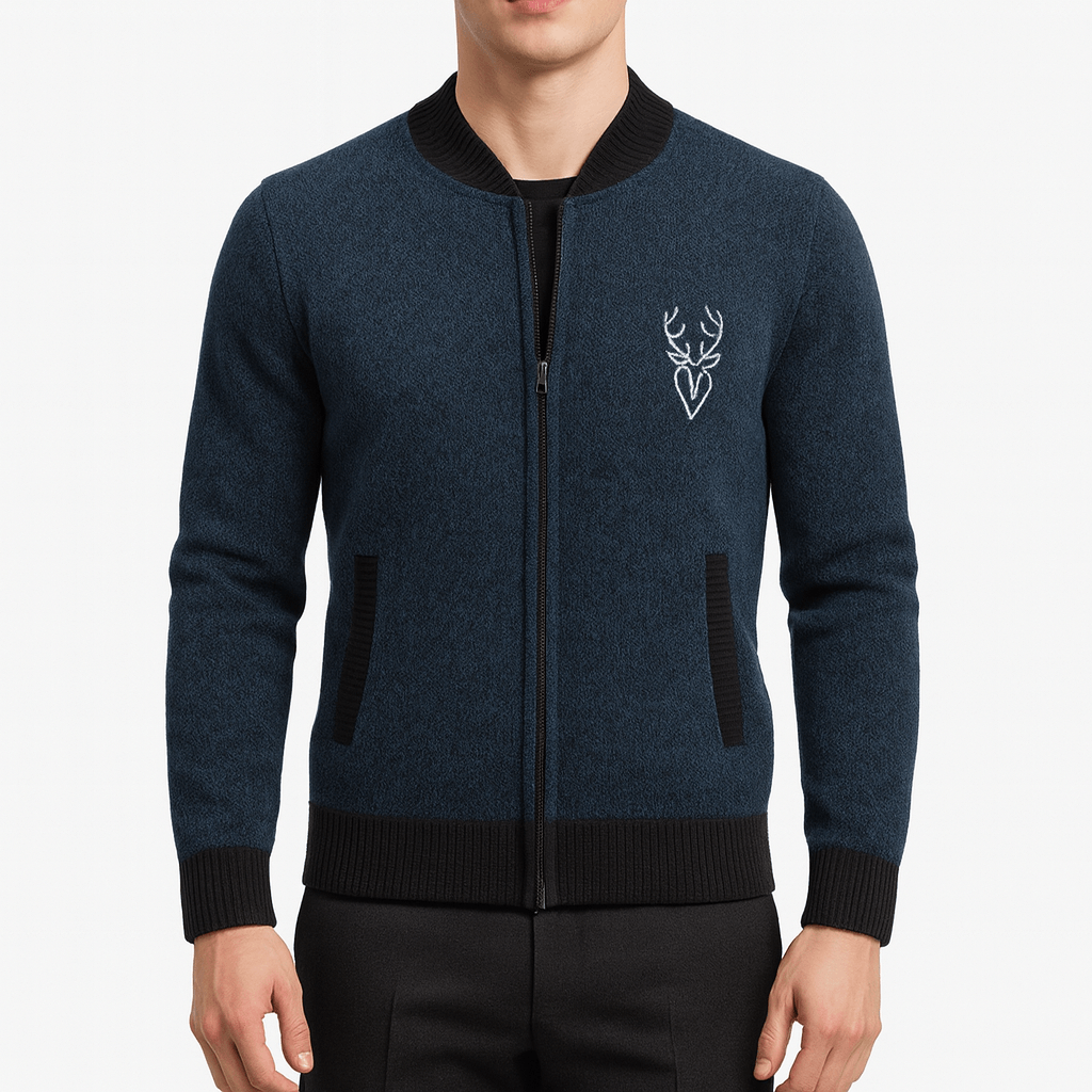 Tobias | Strikket cardigan med lynlås til mænd