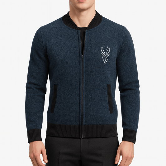 Tobias | Strikket cardigan med lynlås til mænd