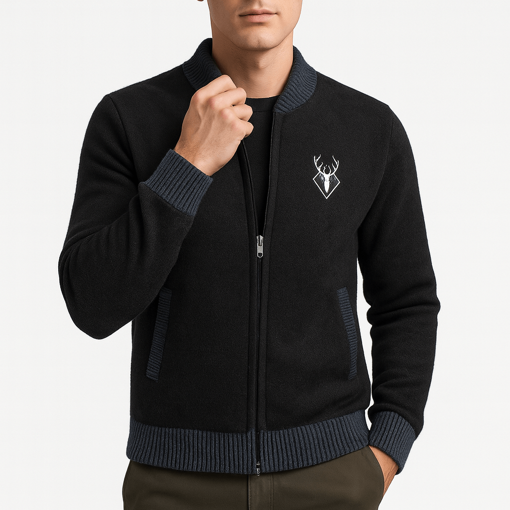 Tobias | Strikket cardigan med lynlås til mænd