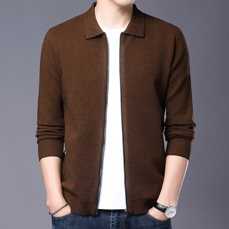 Mikkel | Uld cardigan med lynlås til mænd