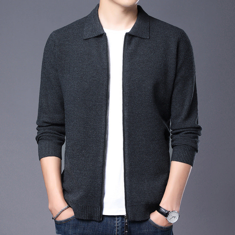 Mikkel | Uld cardigan med lynlås til mænd