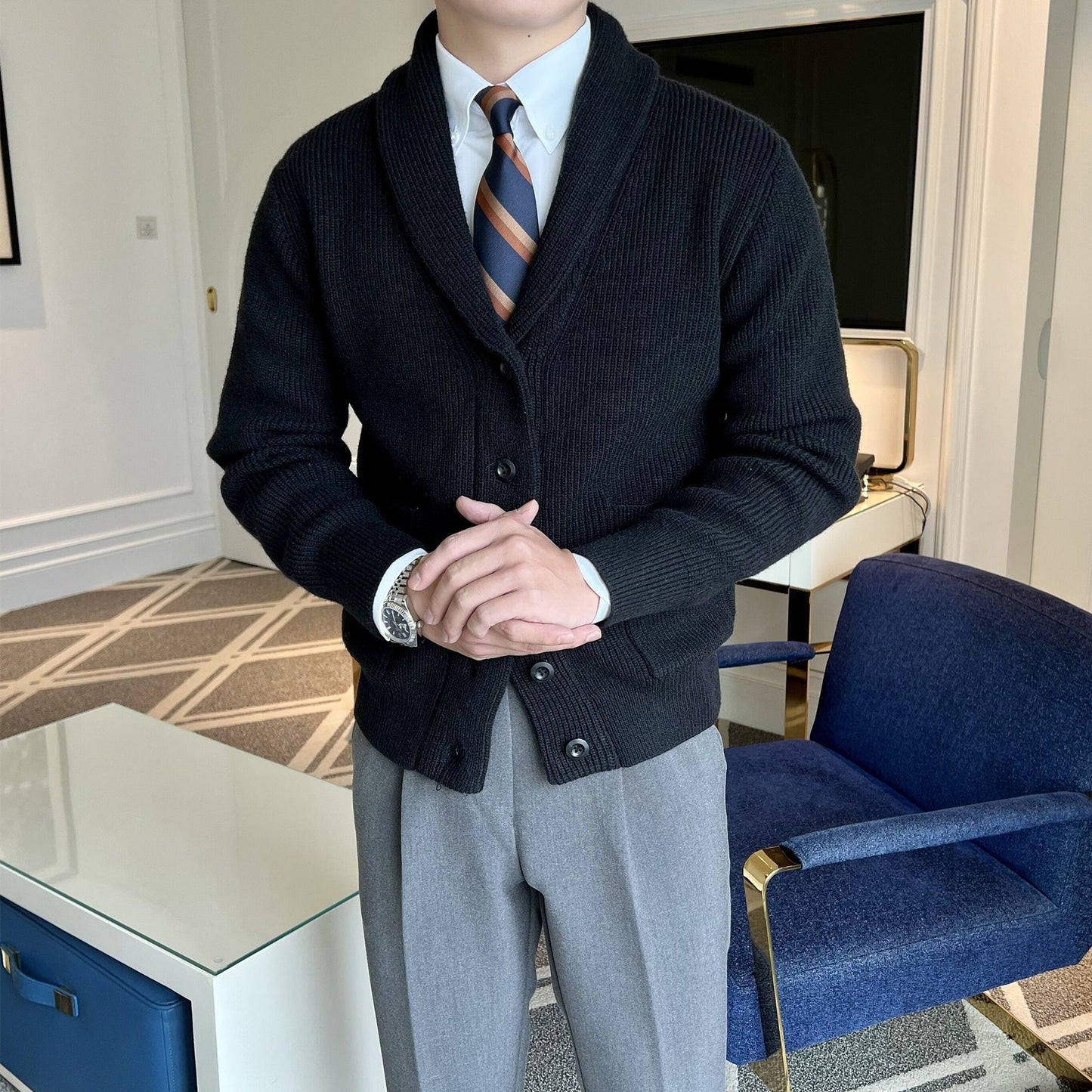 Emil | Cardigan med sjalskrave til mænd