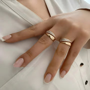 Elegant Gold Ring with Sparkling Stones (1+1 FREE)