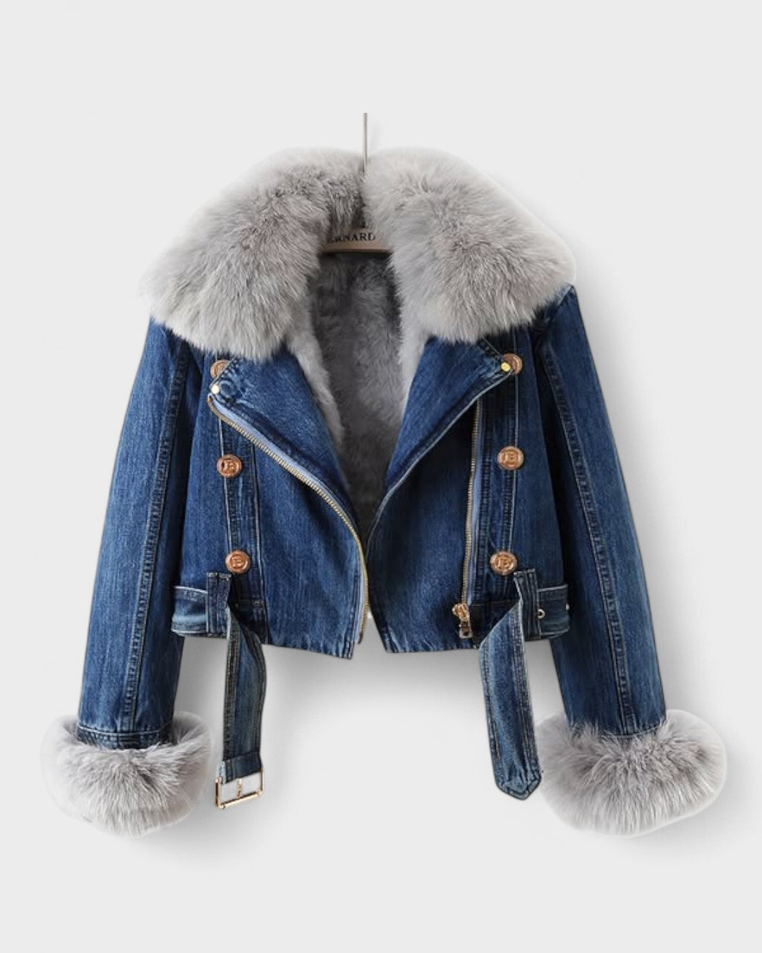 Thyra™ | Denim Jacket with Faux Fur Lining