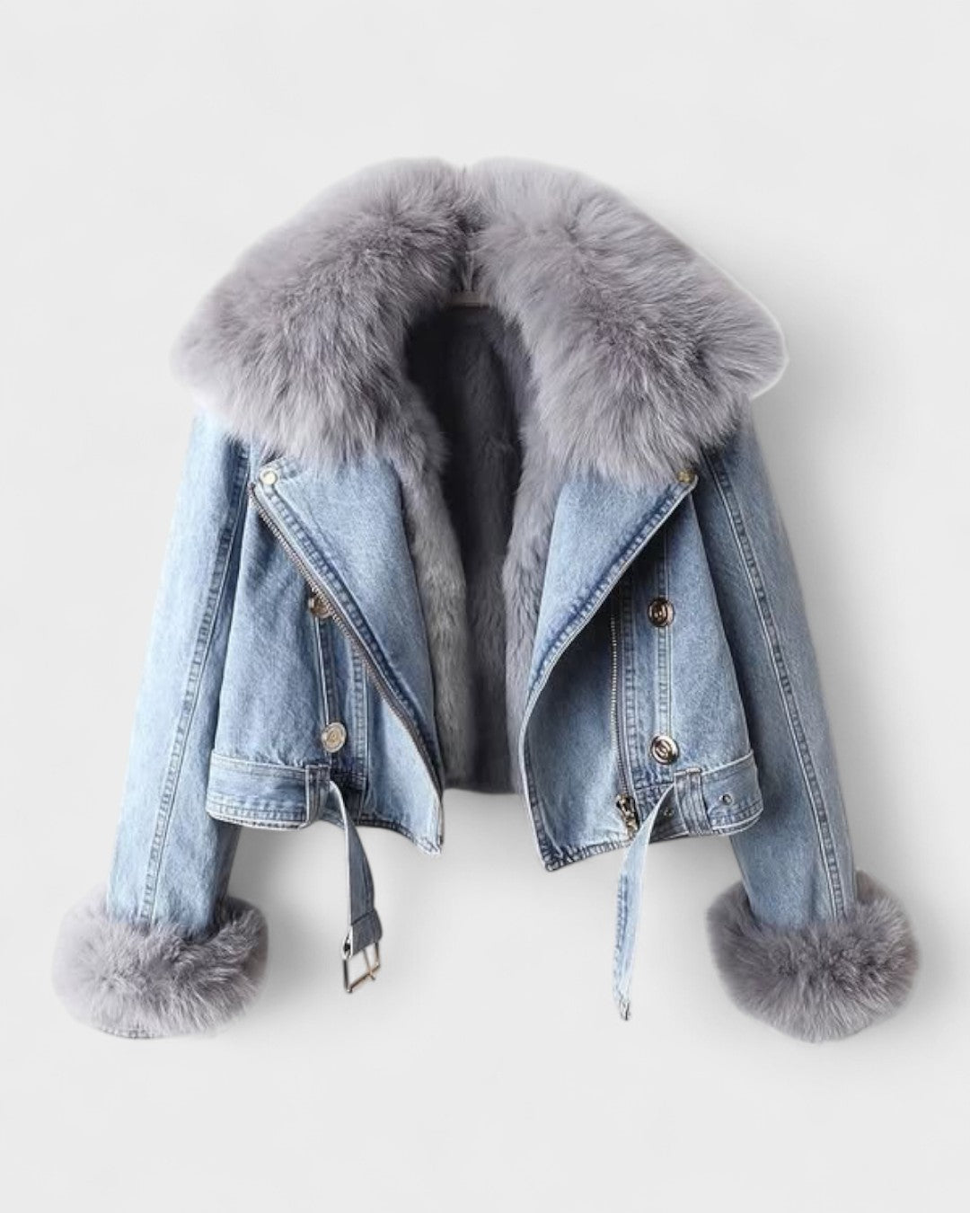 Thyra™ | Denim Jacket with Faux Fur Lining