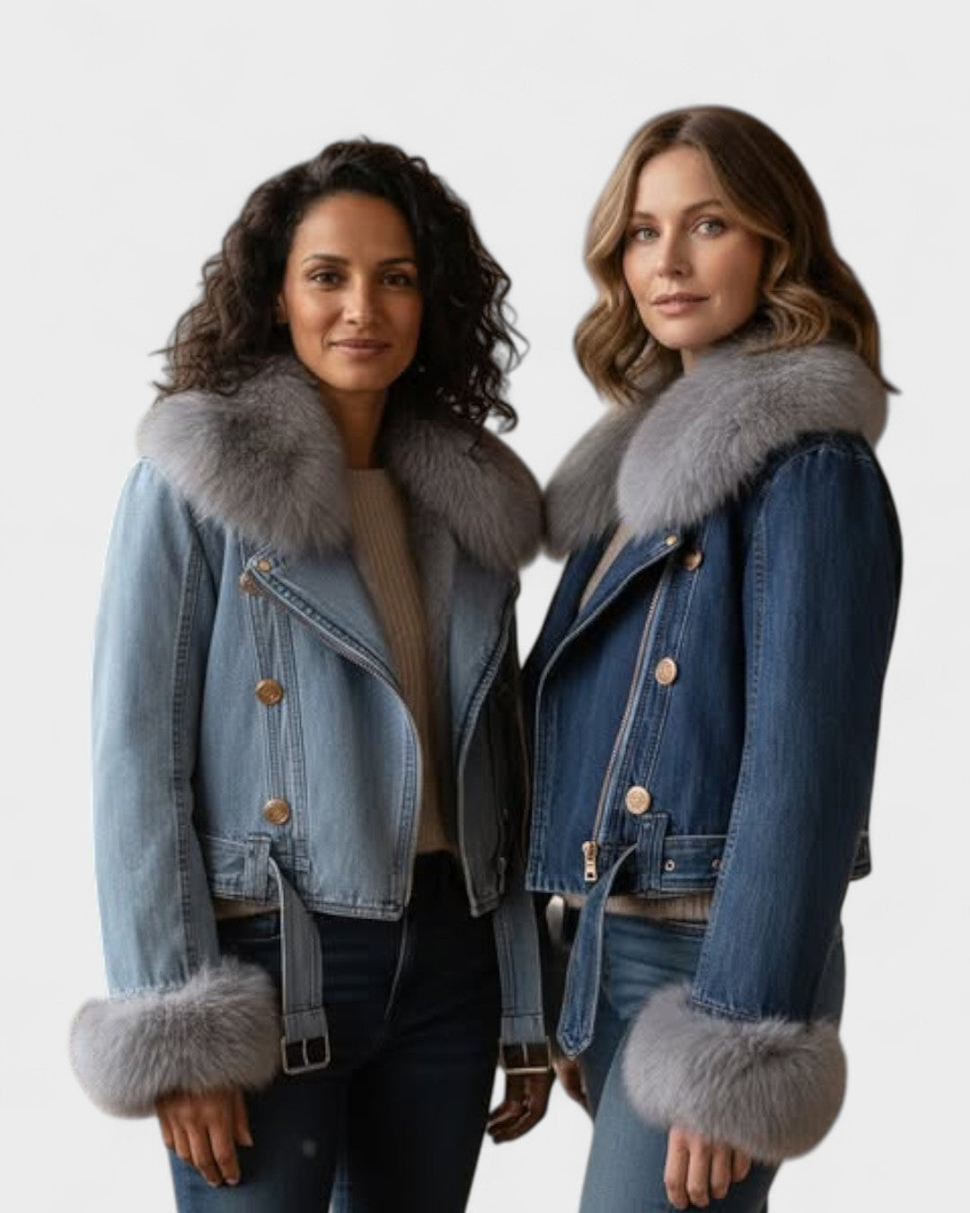 Thyra™ | Denim Jacket with Faux Fur Lining