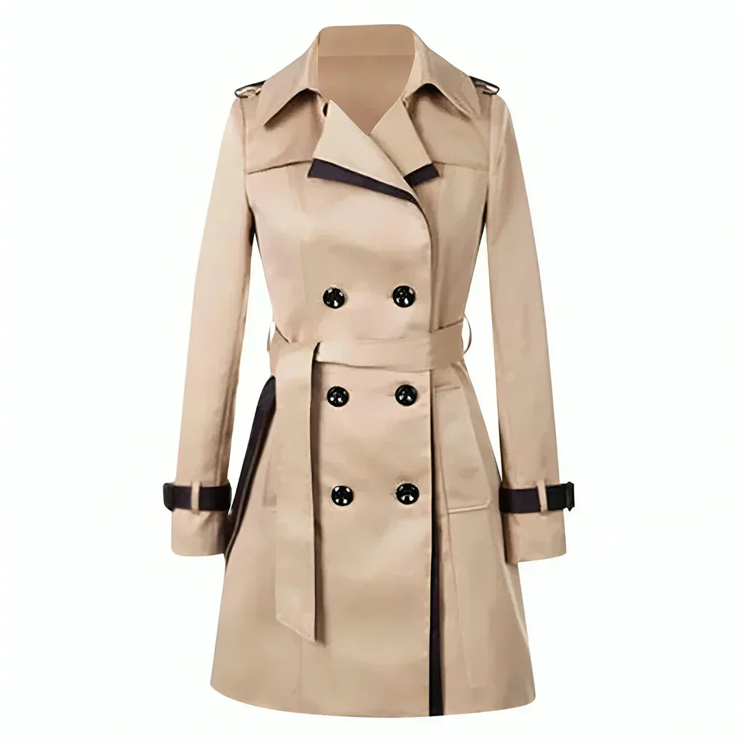 Asta | Lang Damefrakke i Trenchcoat-Design