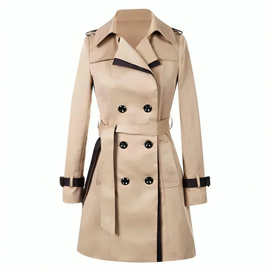 Asta | Lang Damefrakke i Trenchcoat-Design