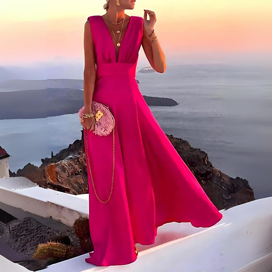 Ærmeløs Sommerkjole med Unikt Mønster til Kvinder